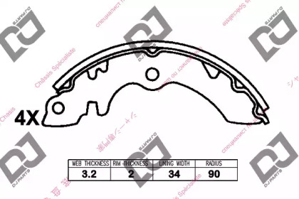 Комлект тормозных накладок DJ PARTS BS1387